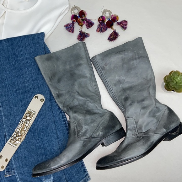 Zadig and Voltaire leather moto boots size 38, gorgeous blue leather - Picture 11 of 11